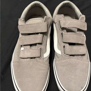 Gray Vans with Velcro Straps